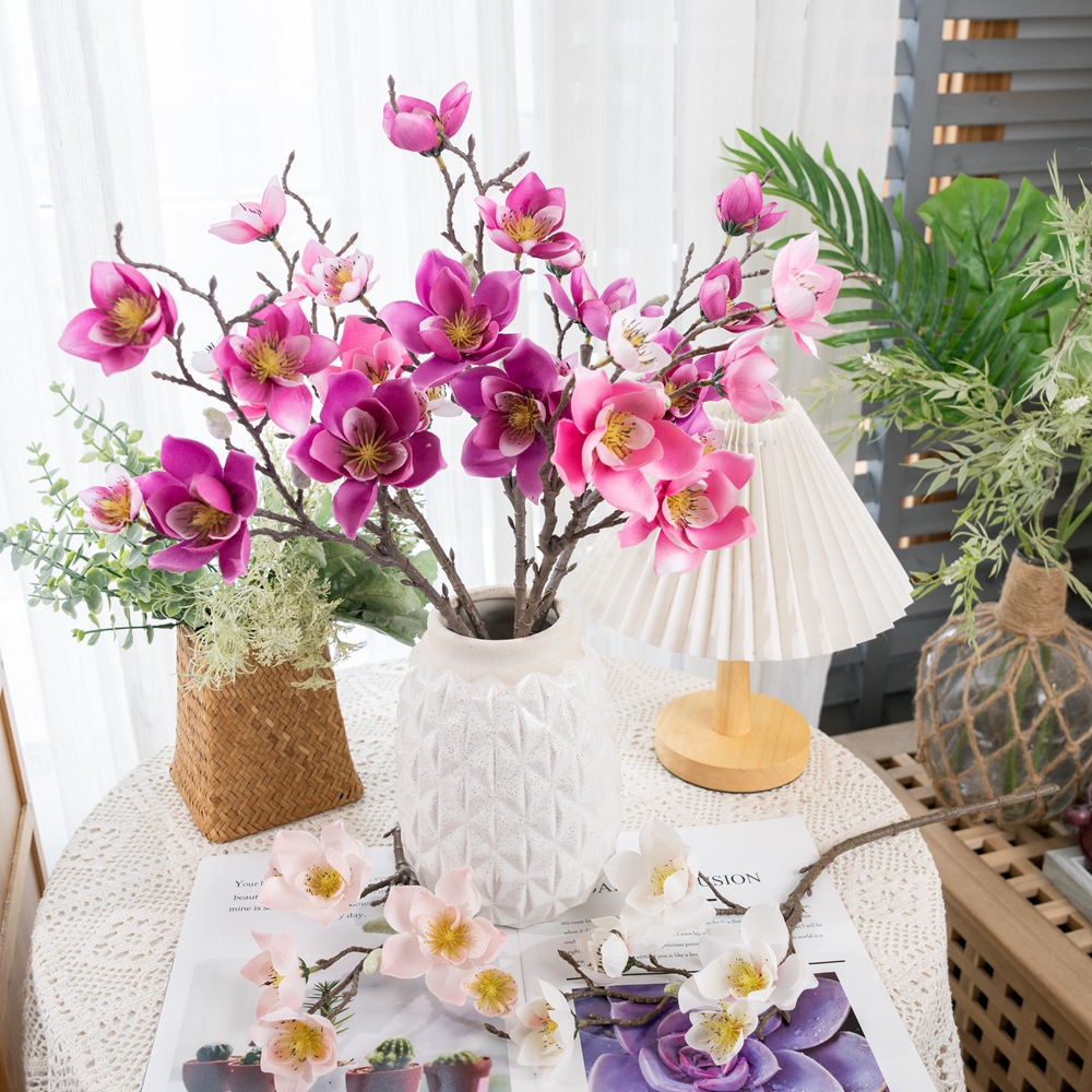 CL001009-Simulation flower INS manufacturers Franica multi-magnolia home decoration wedding wholesale fake flowers