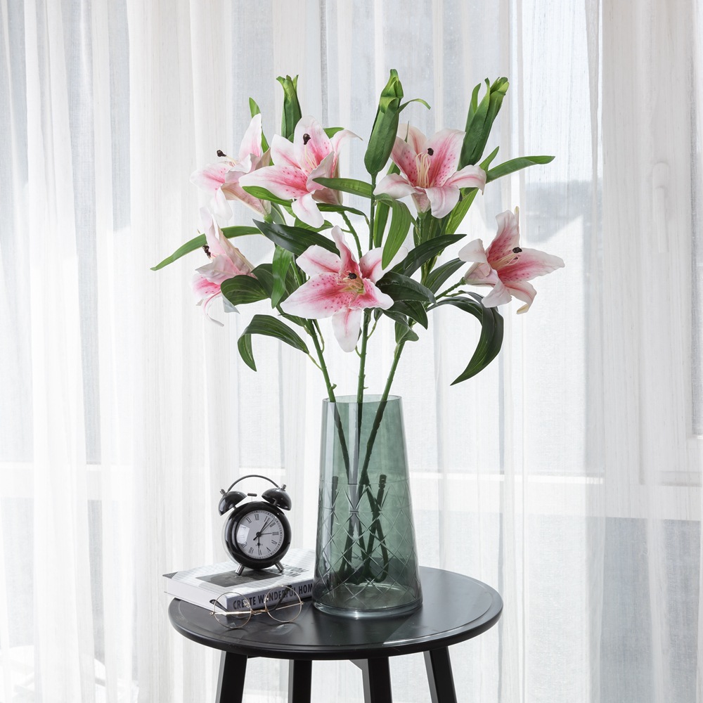 CL001007-Manufacturers wholesale gum perfume lily feel wedding crafts fake flower simulation flower home decoration
