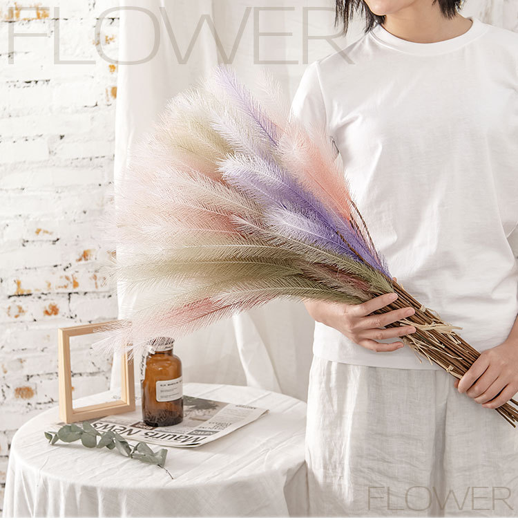 CL002019-Manufacturers feather grass wedding feather reed Pampas grass INS simulation flower home decoration wholesale fake flowers