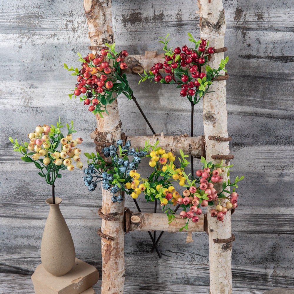 CL003002-Bean branch Christmas berry simulation flower manufacturers home decoration wedding hand bouquet road lead flower wall false flowers fake flower