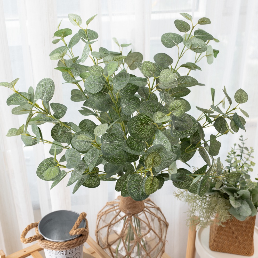 CL001025-Eucalyptus INS Nordic money leaf simulation flower manufacturers home decoration wedding plant wall fake flowers