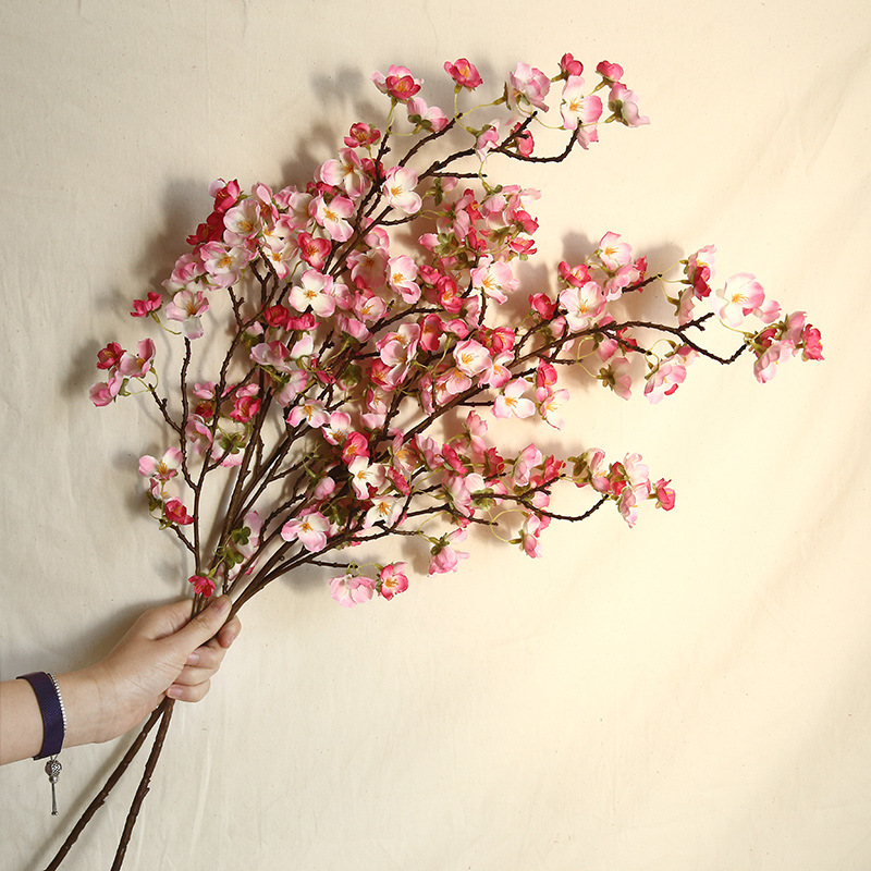 CL001014-Beauty refers to cherry blossom peach blossom INS wind Nordic plum blossom simulation flower manufacturers home decoration wedding fake flowers