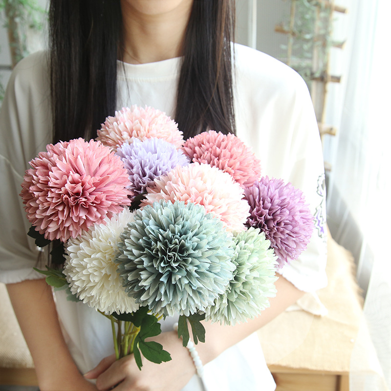 CL001015-Dandelion flower simulation flower manufacturers home decoration wedding hand bouquet road lead wall false flowers