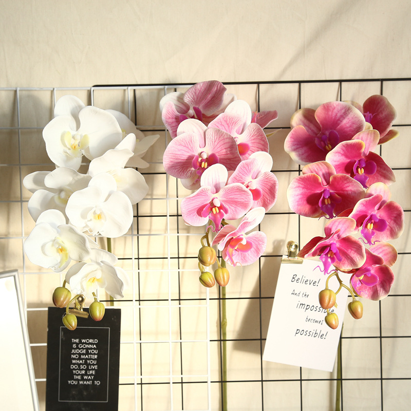 CL001011-Phalaenopsis simulation flower plant bonsai wedding decoration INS wind simulation plant wall home rose fake flowers