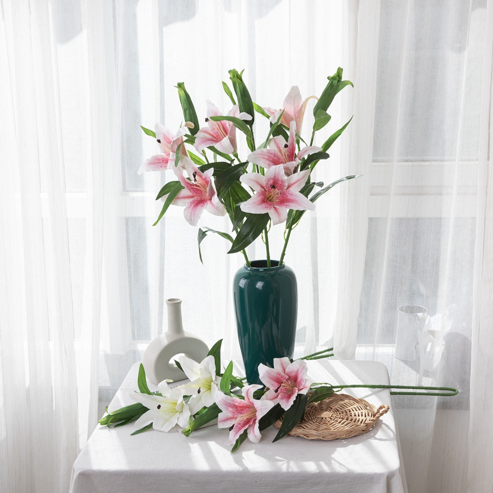 CL001007-Manufacturers wholesale gum perfume lily feel wedding crafts fake flower simulation flower home decoration