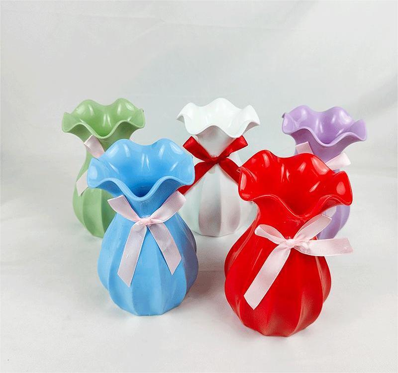 CL005004-Home decoration decoration tabletop mini simulation flower dry flower arranger living room Nordic imitation ceramic plastic vase