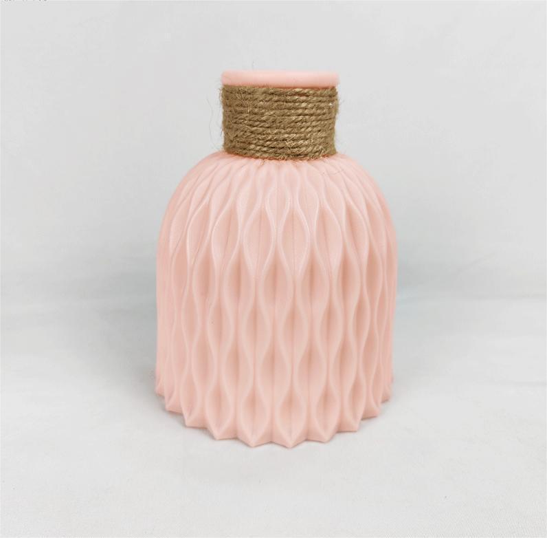 CL005002-Living room decoration imitation ceramic vase imitation flower fake flower arrangement flower container imitation braided twine plastic water wave vase