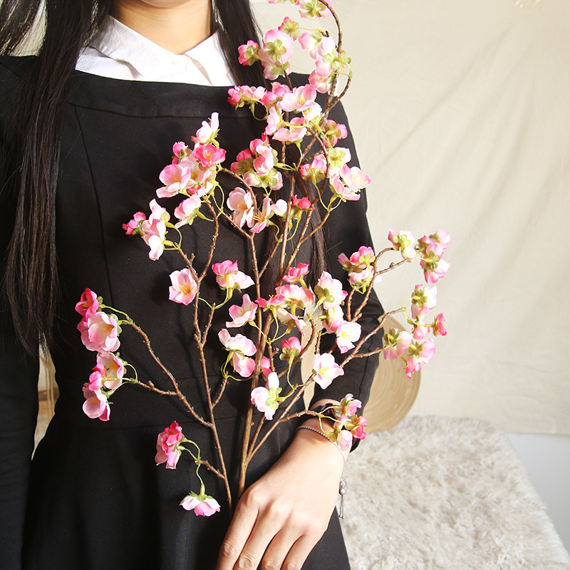 CL001014-Beauty refers to cherry blossom peach blossom INS wind Nordic plum blossom simulation flower manufacturers home decoration wedding fake flowers