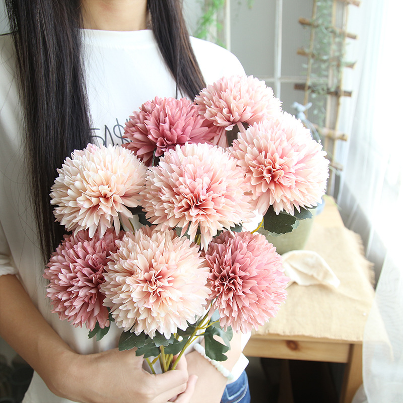 CL001015-Dandelion flower simulation flower manufacturers home decoration wedding hand bouquet road lead wall false flowers