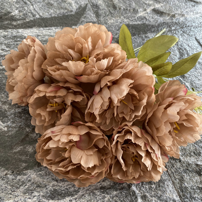 CL001037-Nordic 7 head bundle Tinlan peony silk flower home decoration small handhold flower bouquet wedding road lead fake flowers