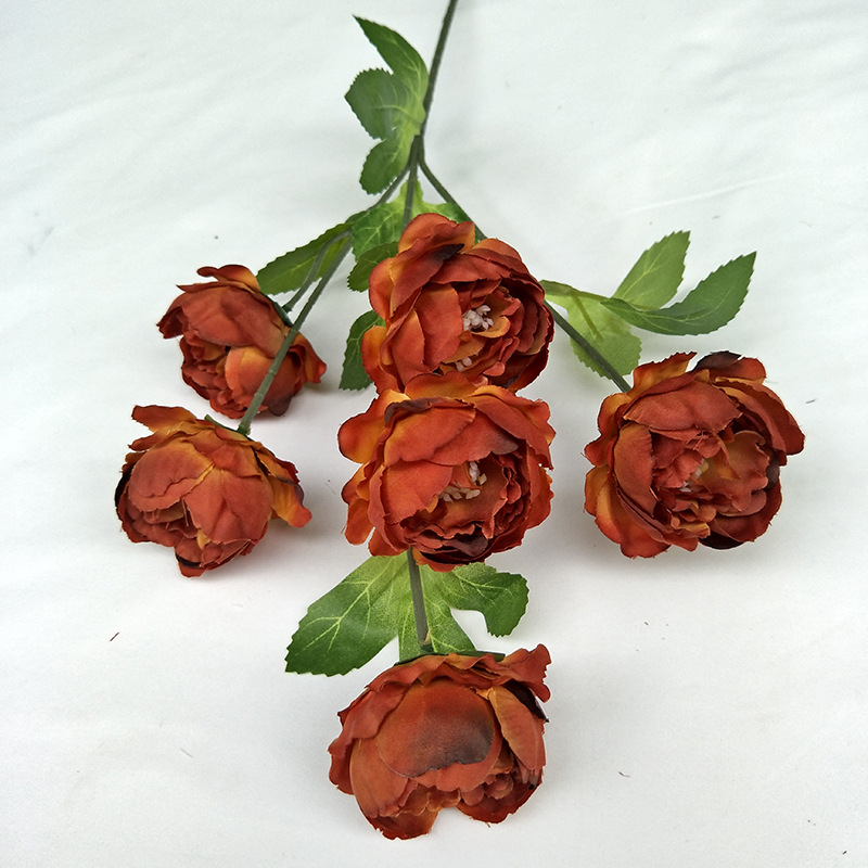 CL001040-New 6&7 exquisite peony simulation flower wedding home hotel photography decoration props fake flower peony bouquet