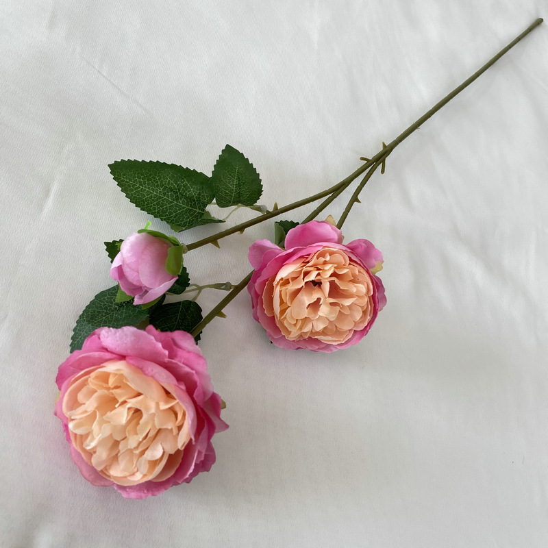 CL001041-European simulation 3 head peony silk flower wedding home decoration fake flower wedding arch layout simulation peony