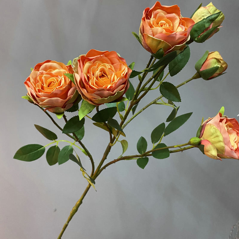 CL001053-artificial flower artificial rose Six dorota heads Rose Coated silk screen simulation rose home table bedroom fake flower decoration decoration wedding wedding set flowers