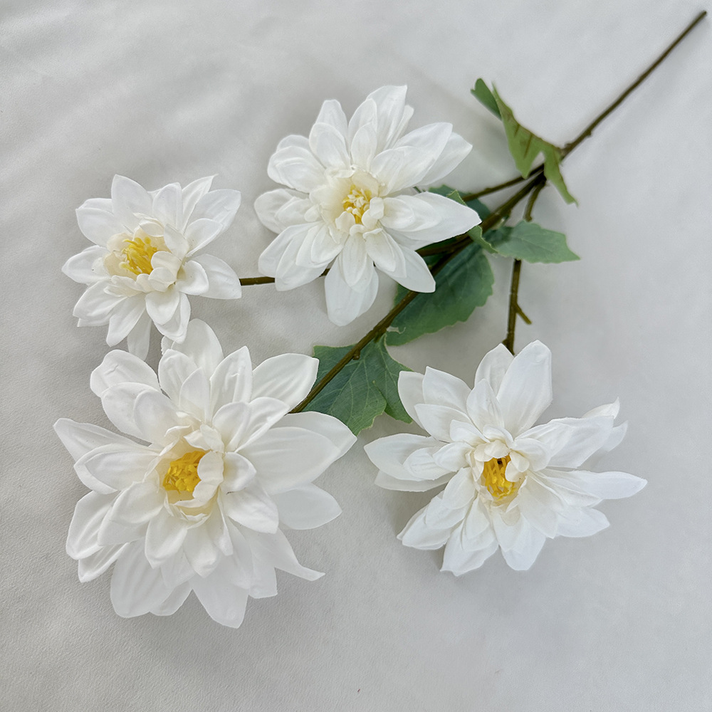 CL001073-artificial flower 4 heads dahlia flower Coated silk screen simulation rose home table bedroom fake flower decoration decoration wedding wedding set flowers