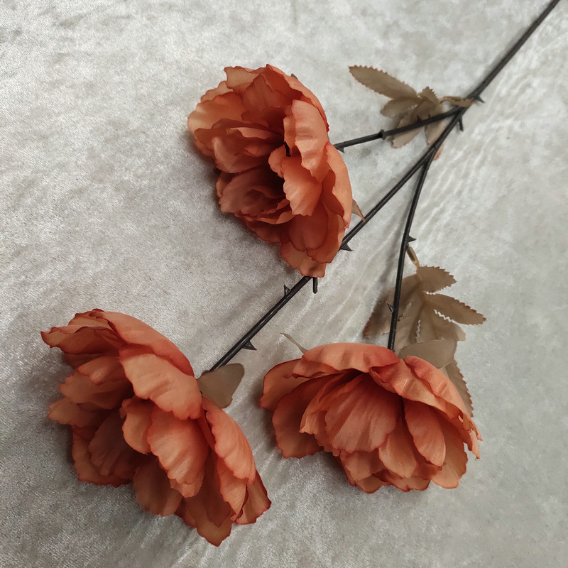 CL001032-artificial flowers 3 heads&9 heads peony fake flower row fence wedding interior decoration artificial simulation wedding decoration fake flower plant
