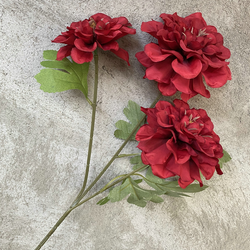 CL001042-European soft dress wedding hall decoration peony false flower three forks single silk cloth apogon photography flowers