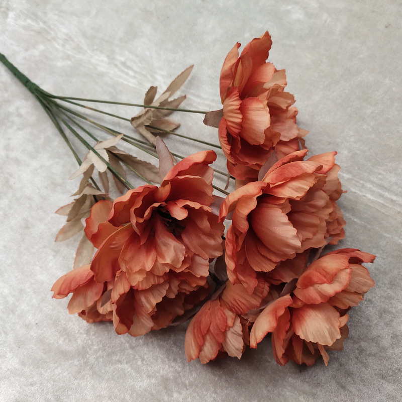 CL001032-artificial flowers 3 heads&9 heads peony fake flower row fence wedding interior decoration artificial simulation wedding decoration fake flower plant