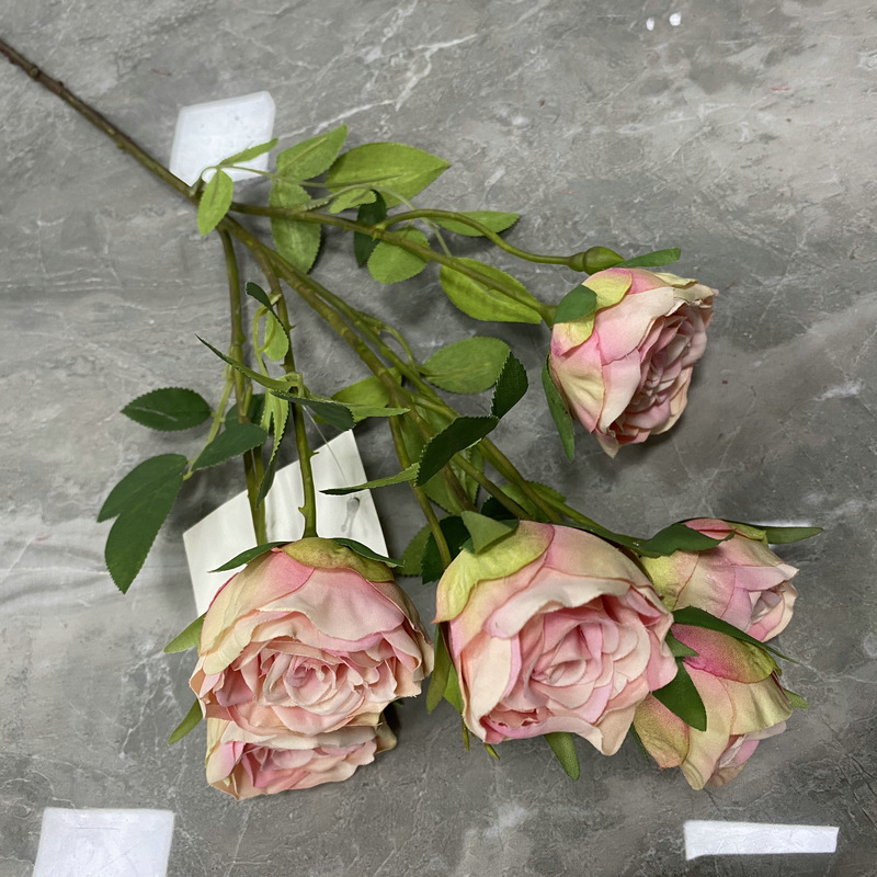 CL001053-artificial flower artificial rose Six dorota heads Rose Coated silk screen simulation rose home table bedroom fake flower decoration decoration wedding wedding set flowers