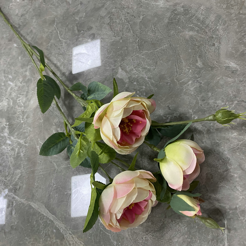 CL001054-artificial flower artificial rose Small 5 first European moon Rose Coated silk screen simulation rose home table bedroom fake flower decoration decoration wedding wedding set flowers