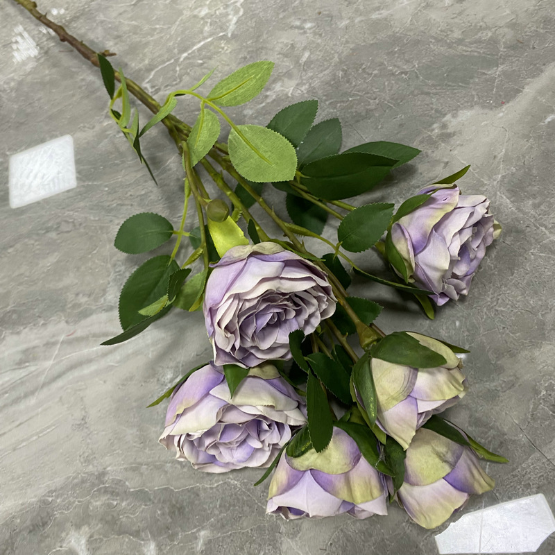 CL001053-artificial flower artificial rose Six dorota heads Rose Coated silk screen simulation rose home table bedroom fake flower decoration decoration wedding wedding set flowers