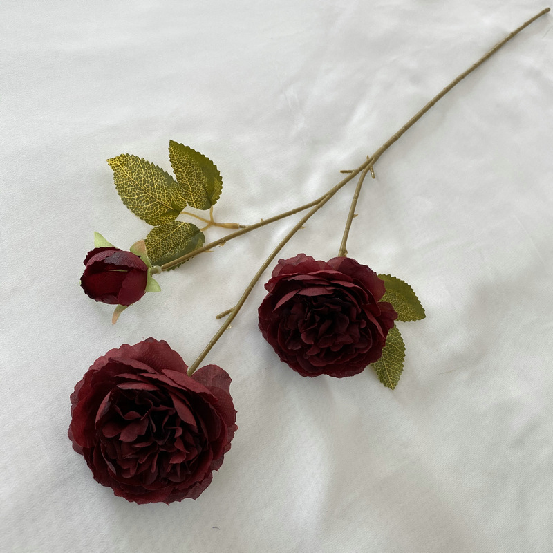 CL001041-European simulation 3 head peony silk flower wedding home decoration fake flower wedding arch layout simulation peony