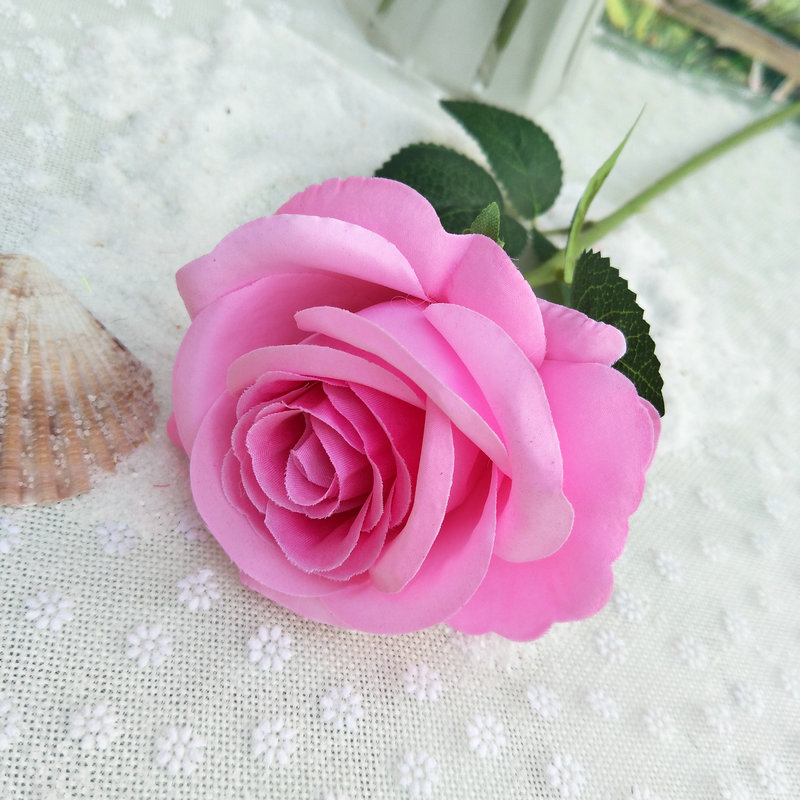 CL001068-artificial flower artificial rose Ground single rose Coated silk screen simulation rose home table bedroom fake flower decoration decoration wedding wedding set flowers