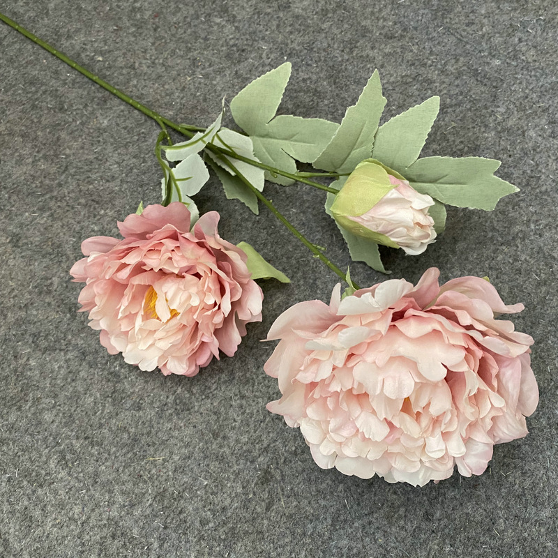 CL001034- 3 head peony simulation flower wholesale home decoration pieces palace peony fake flower wedding photography decoration