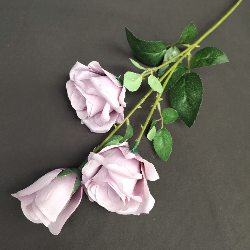 CL001067-artificial flower artificial rose 3 head emerald roses rose Coated silk screen simulation rose home table bedroom fake flower decoration decoration wedding wedding set flowers