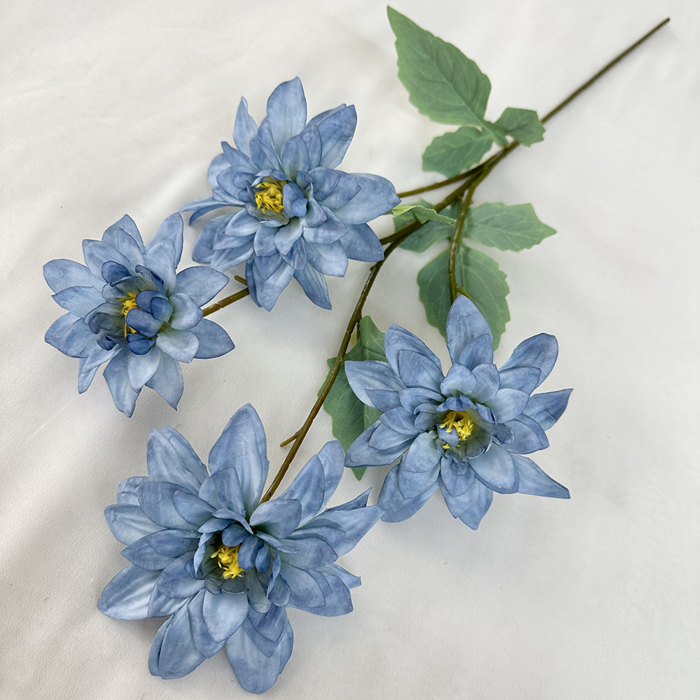 CL001073-artificial flower 4 heads dahlia flower Coated silk screen simulation rose home table bedroom fake flower decoration decoration wedding wedding set flowers