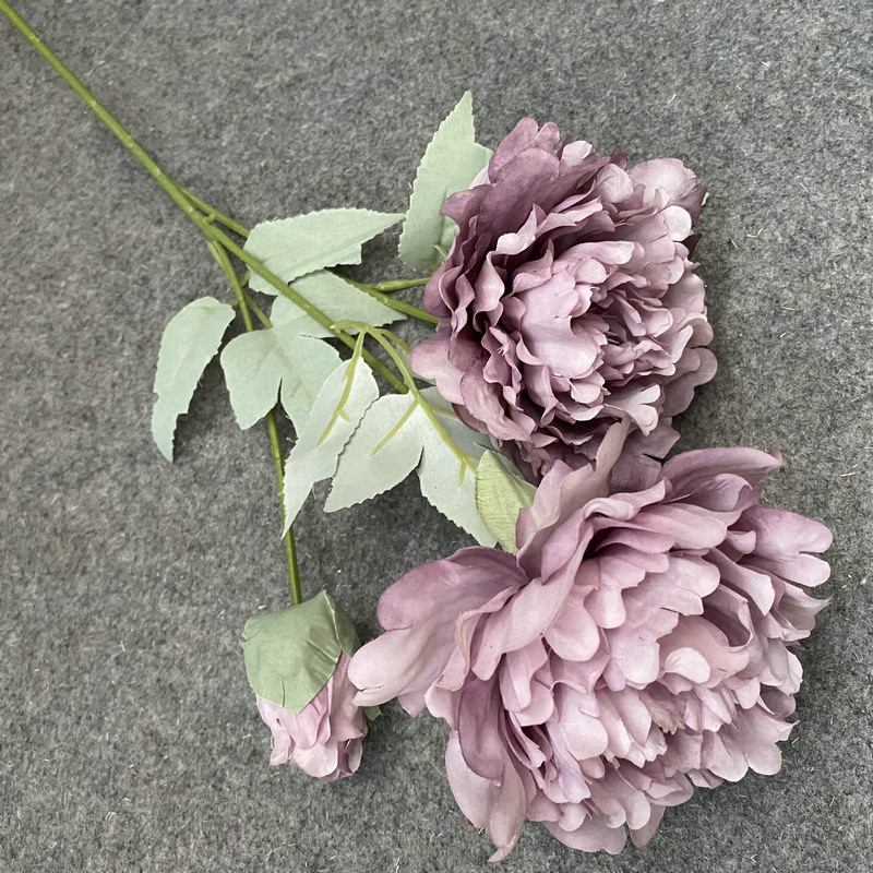 CL001034- 3 head peony simulation flower wholesale home decoration pieces palace peony fake flower wedding photography decoration
