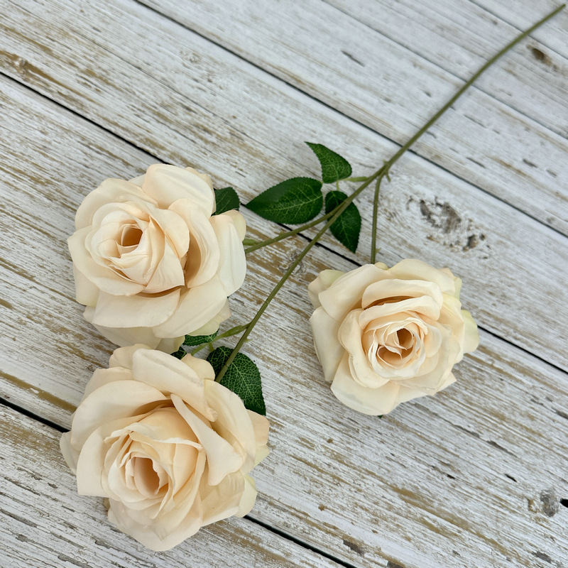 CL001052-artificial flower artificial rose 3 head Drunken Ma Ana Rose Coated silk screen diamond simulation rose home table bedroom fake flower decoration decoration wedding wedding set flowers