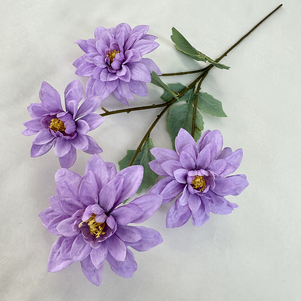 CL001073-artificial flower 4 heads dahlia flower Coated silk screen simulation rose home table bedroom fake flower decoration decoration wedding wedding set flowers