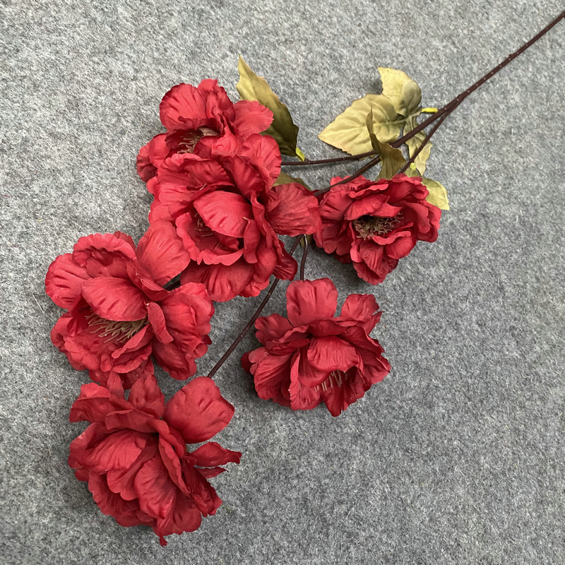 CL001031-Artificial flowers 6 head white antler peony fake flowers row fence wedding interior decoration artificial simulation wedding decoration fake flower plant