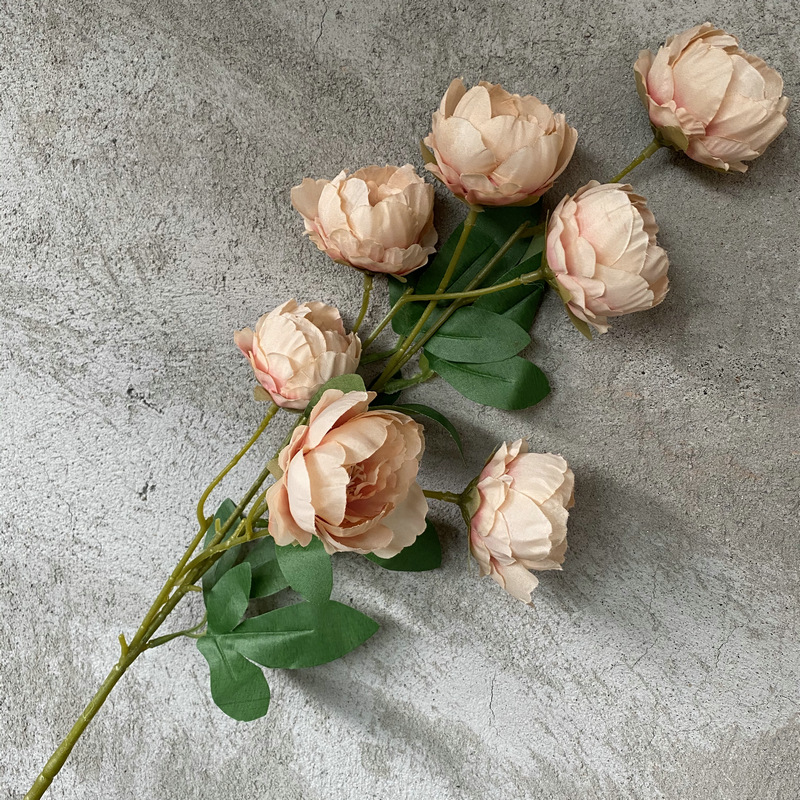 CL001040-New 6&7 exquisite peony simulation flower wedding home hotel photography decoration props fake flower peony bouquet