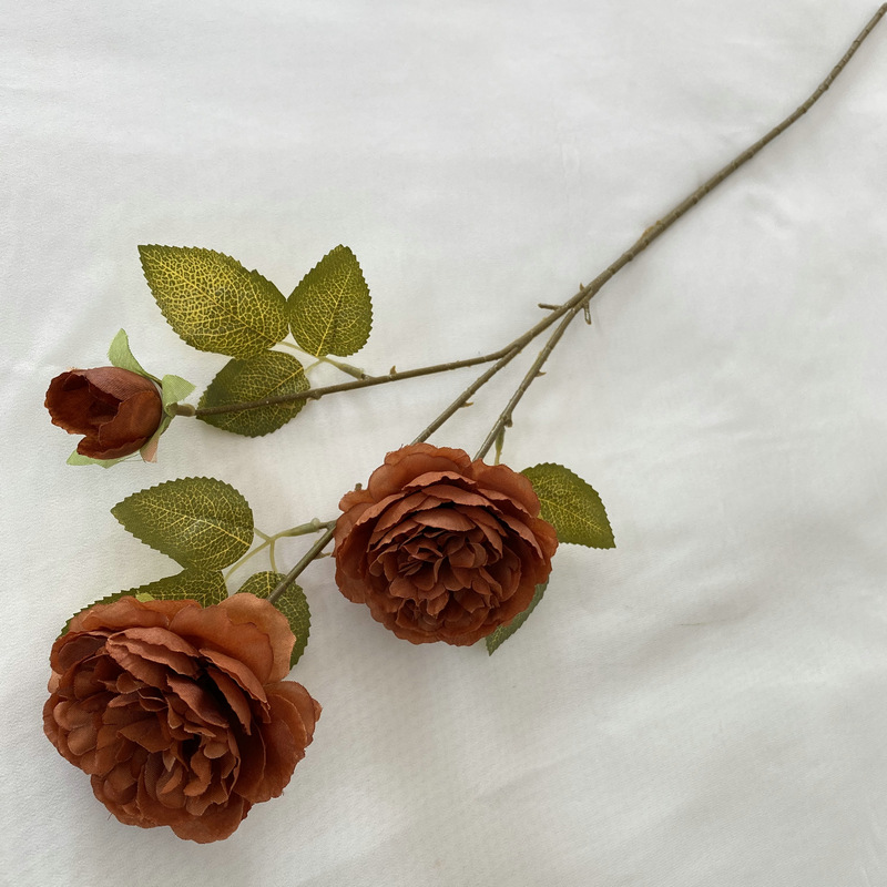 CL001041-European simulation 3 head peony silk flower wedding home decoration fake flower wedding arch layout simulation peony