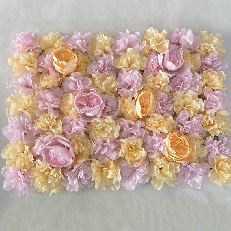 CL004002-Peony Dahlia rose hydrangea row shopping mall window wedding decoration fake flower plant wall flower wall