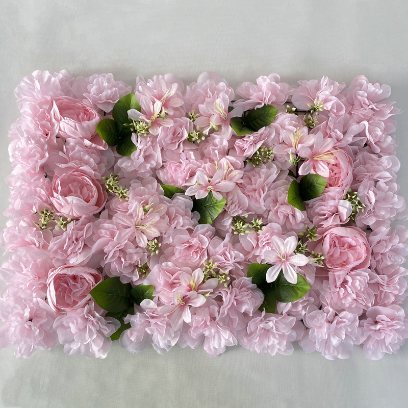 CL004003-Simulated peony Dahlia wildflowers with leaf flowers row wedding studio background fake flower shopping mall window decoration silk flowers