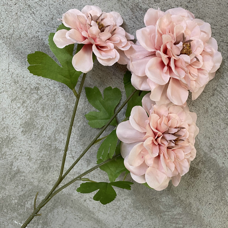 CL001042-European soft dress wedding hall decoration peony false flower three forks single silk cloth apogon photography flowers