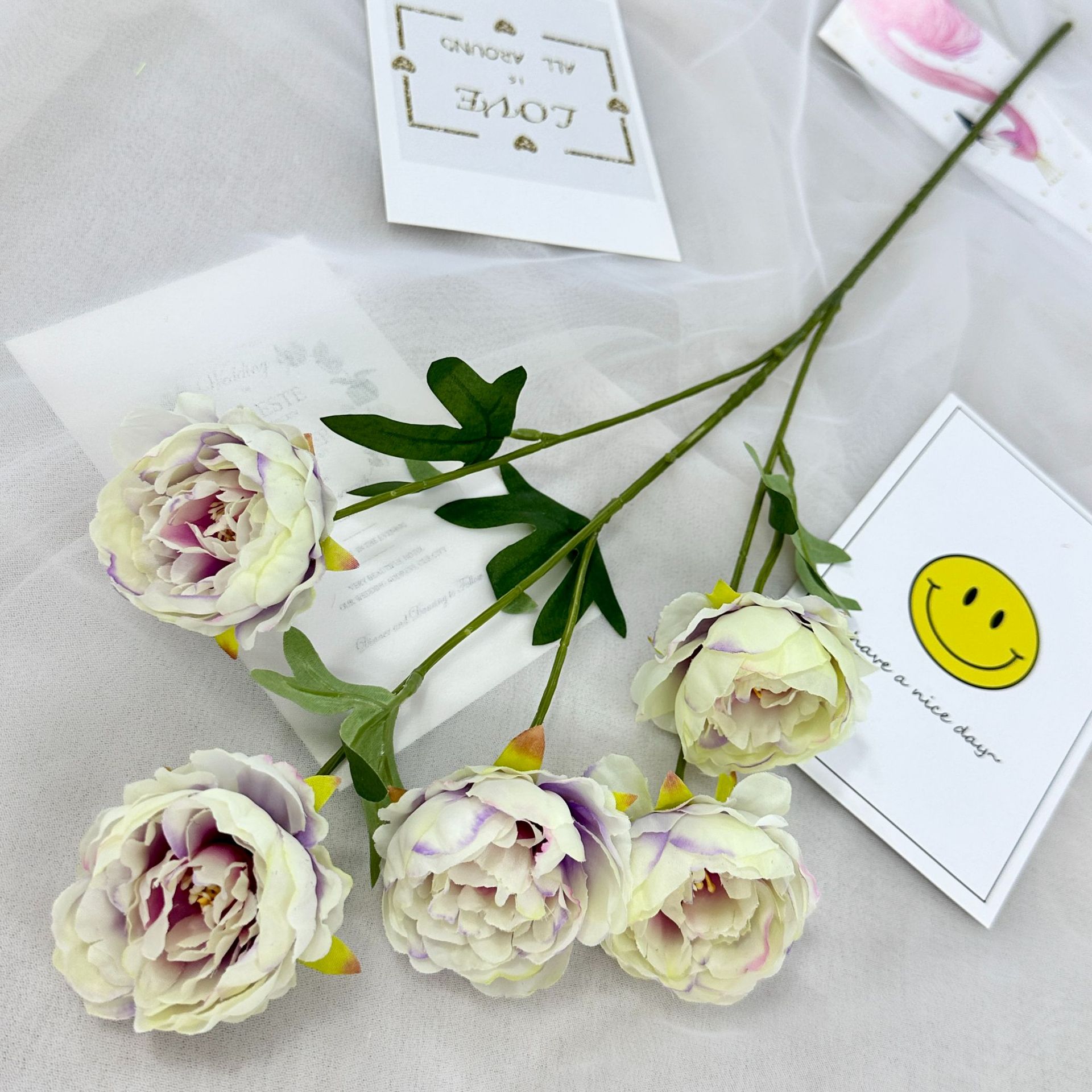 CL001044-New single 5 head Ouyang peony home table bedroom fake flower decoration decoration wedding wedding set flowers material