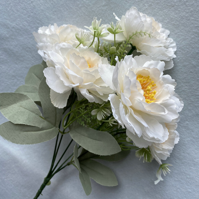 CL001029-New 6-head bobo peony flower row fence wedding interior decoration artificial simulation wedding decoration fake flower plant