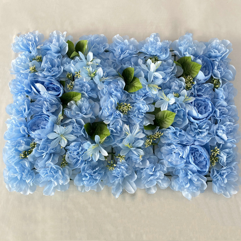 CL004003-Simulated peony Dahlia wildflowers with leaf flowers row wedding studio background fake flower shopping mall window decoration silk flowers