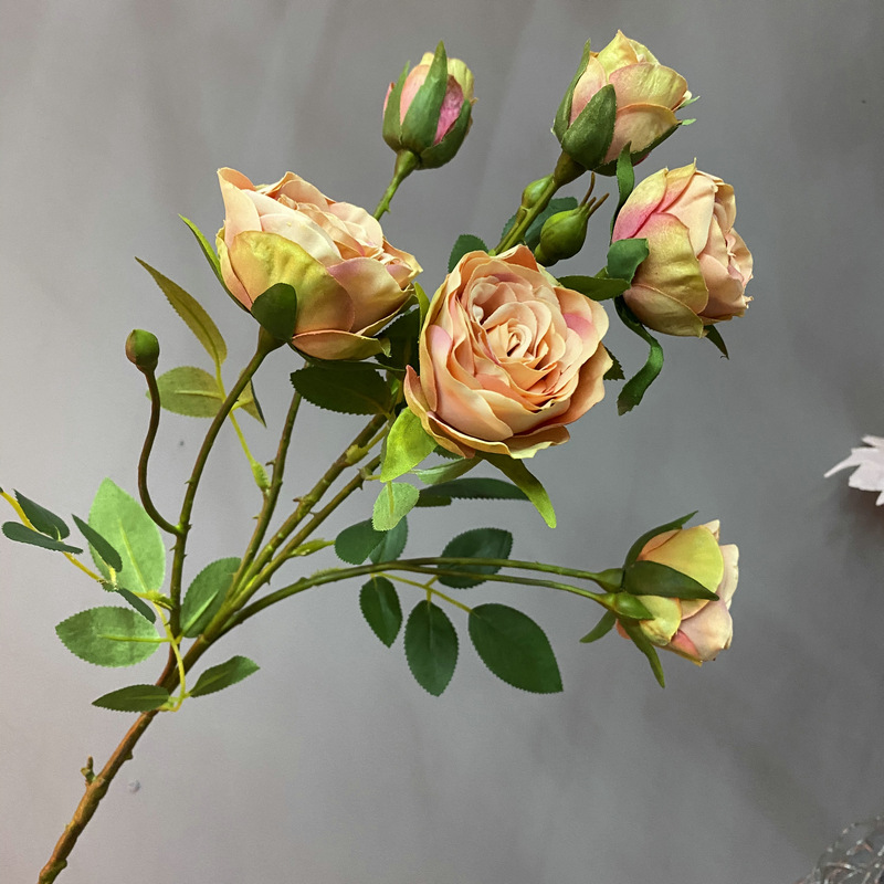 CL001053-artificial flower artificial rose Six dorota heads Rose Coated silk screen simulation rose home table bedroom fake flower decoration decoration wedding wedding set flowers
