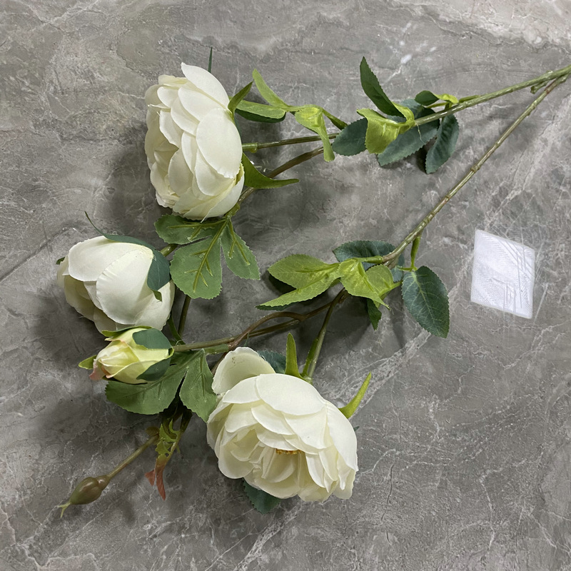 CL001054-artificial flower artificial rose Small 5 first European moon Rose Coated silk screen simulation rose home table bedroom fake flower decoration decoration wedding wedding set flowers