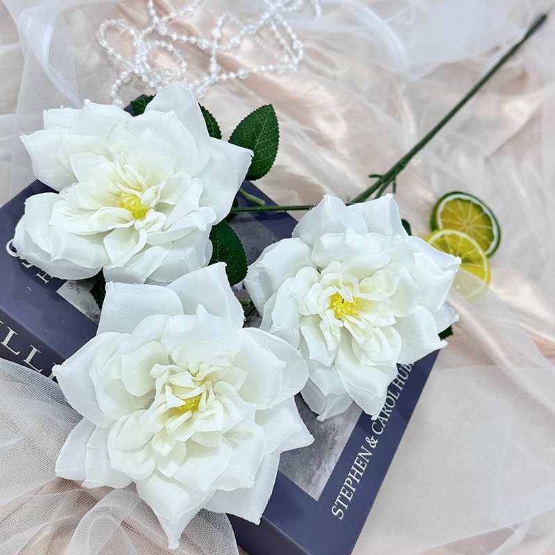 CL001063-artificial flower artificial rose 3-head elegance rose Coated silk screen simulation rose home table bedroom fake flower decoration decoration wedding wedding set flowers
