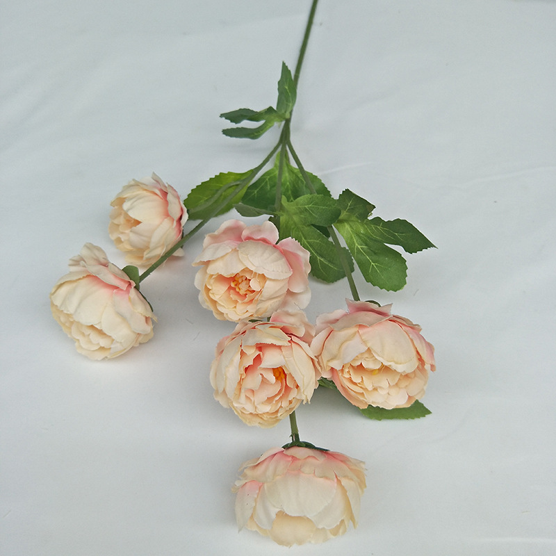 CL001040-New 6&7 exquisite peony simulation flower wedding home hotel photography decoration props fake flower peony bouquet