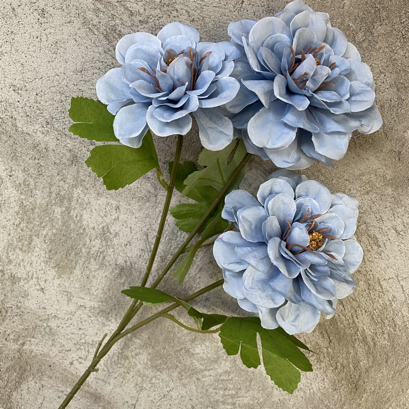 CL001042-European soft dress wedding hall decoration peony false flower three forks single silk cloth apogon photography flowers