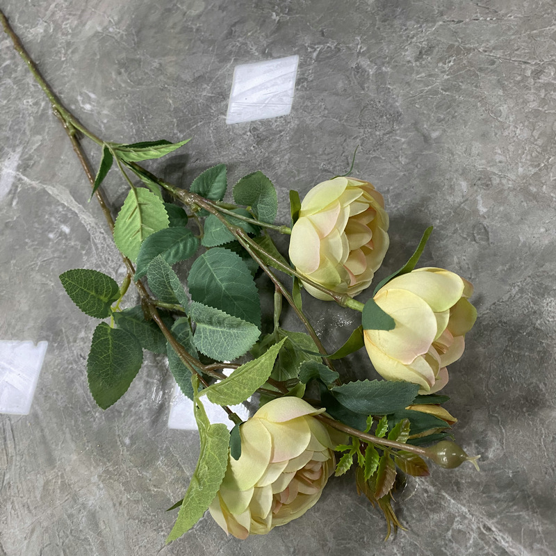 CL001054-artificial flower artificial rose Small 5 first European moon Rose Coated silk screen simulation rose home table bedroom fake flower decoration decoration wedding wedding set flowers