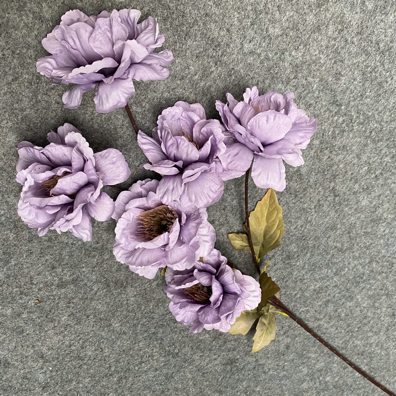 CL001031-Artificial flowers 6 head white antler peony fake flowers row fence wedding interior decoration artificial simulation wedding decoration fake flower plant
