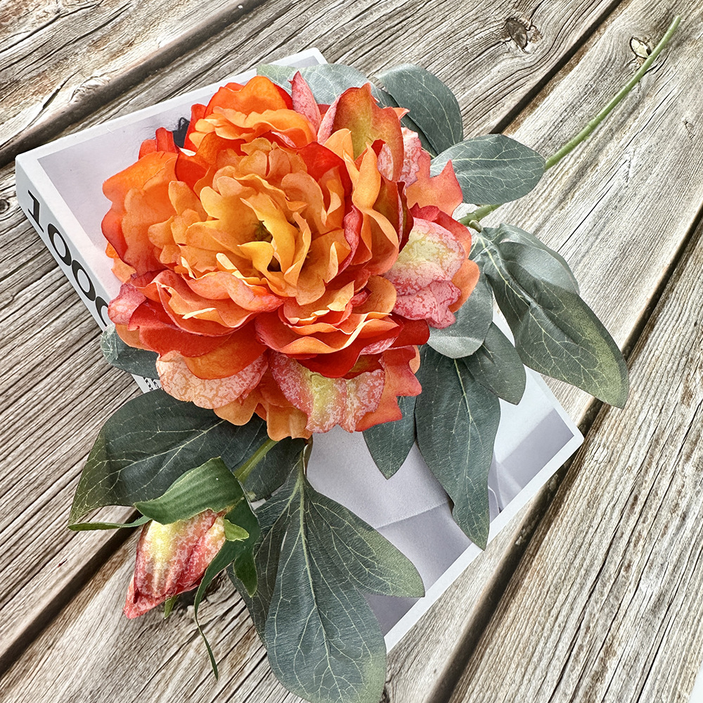 CL001033-European and American plum 2 head peony simulation flower wholesale home decoration pieces palace peony fake flower wedding photography decoration