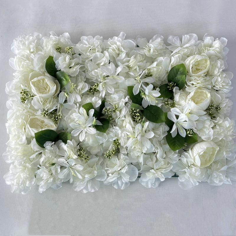 CL004003-Simulated peony Dahlia wildflowers with leaf flowers row wedding studio background fake flower shopping mall window decoration silk flowers
